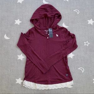 Abercrombie Kids Burgandy Hooded Sweater Size 11/12